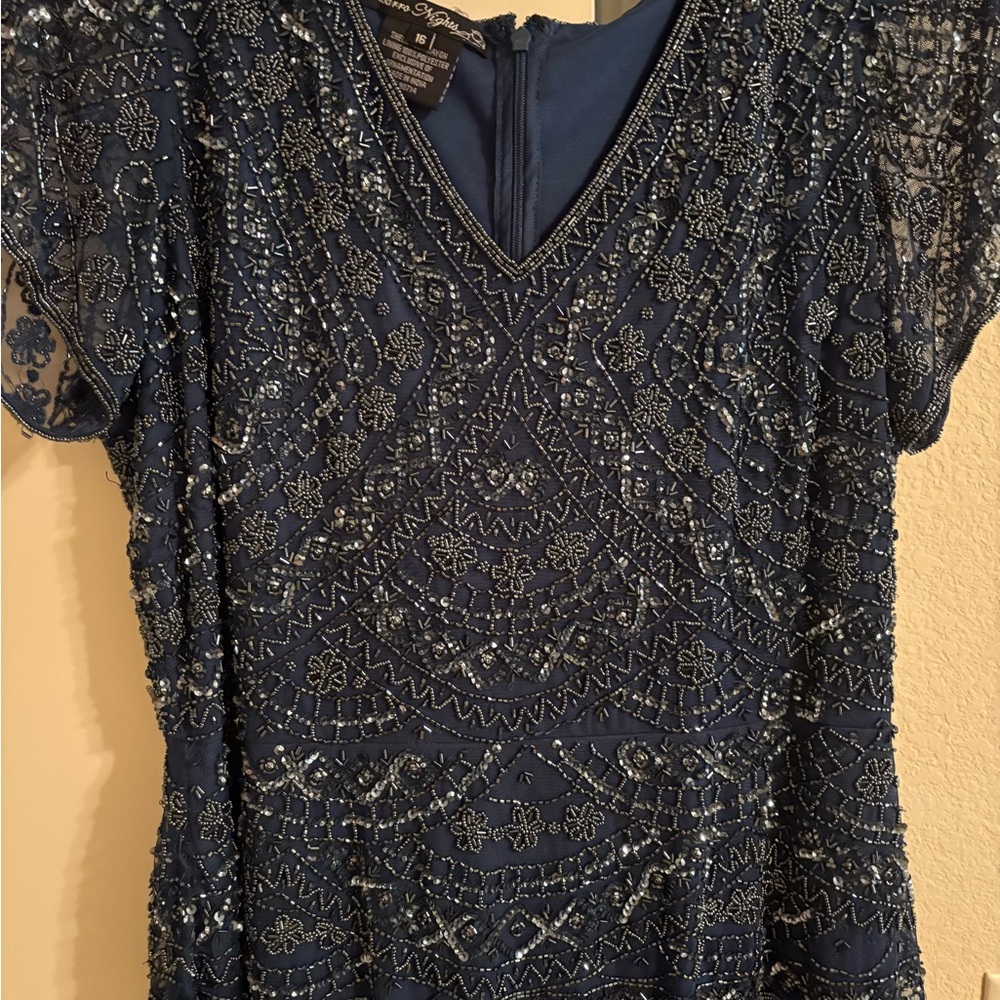 Pisarro Nights Blue Beaded Dress